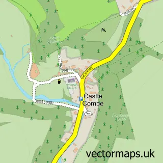 Street map sample of Castle Combe, Wiltshire