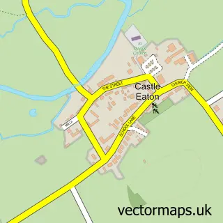 Street map sample of Castle Eaton, Wiltshire