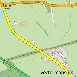 Street map sample of Castle Eden, Durham