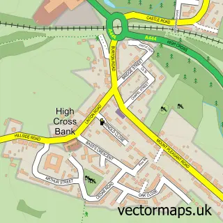 Street map sample of Castle Gresley, Derbyshire