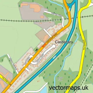 Street map sample of Castlecary, Dunbartonshire