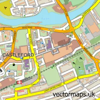 Street map sample of Castleford, West Yorkshire