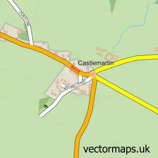Street map sample of Castlemartin, Dyfed