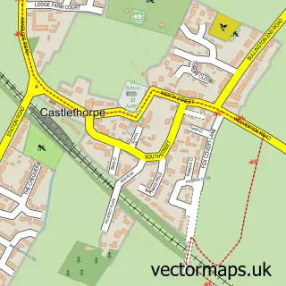 Street map sample of Castlethorpe, Buckinghamshire