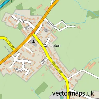 Street map sample of Castleton, Gwent