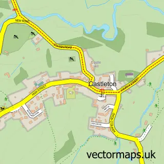 Street map sample of Castleton, North Yorkshire