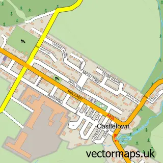 Street map sample of Castletown, Caithness