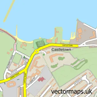 Street map sample of Castletown, Dorset