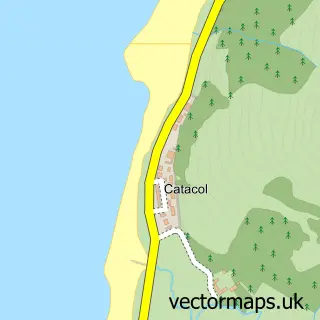 Street map sample of Catacol, Ayrshire and Arran