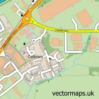 Street map sample of Catbrain, Gloucestershire