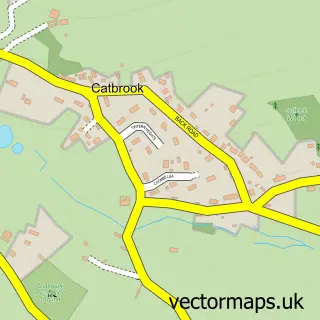 Street map sample of Catbrook, Gwent