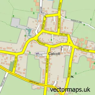 Street map sample of Catcott, Somerset