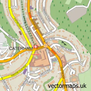 Street map sample of Caterham, Surrey
