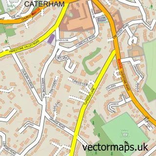 Street map sample of Caterham Valley, Surrey