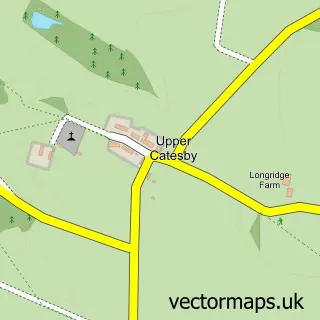 Street map sample of Catesby, Northamptonshire