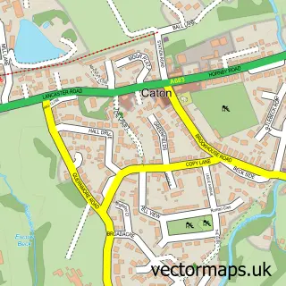 Street map sample of Caton, Lancashire