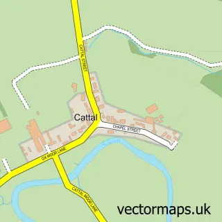 Street map sample of Cattal, North Yorkshire