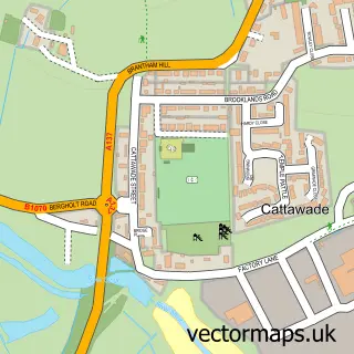 Street map sample of Cattawade, Suffolk