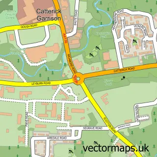 Street map sample of Catterick Garrison, North Yorkshire