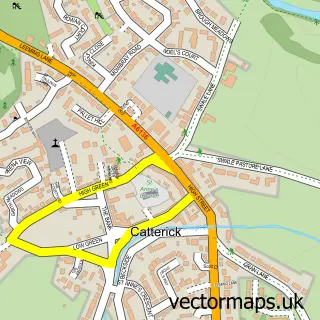 Street map sample of Catterick, North Yorkshire