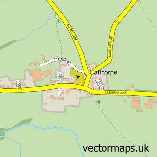 Street map sample of Catthorpe, Leicestershire