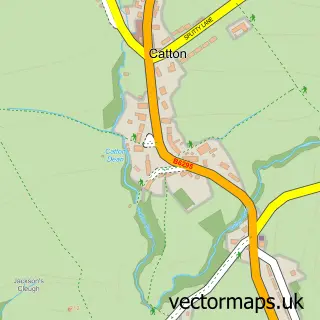 Street map sample of Catton, Northumberland