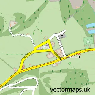 Street map sample of Cauldon, Staffordshire