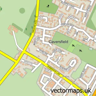 Street map sample of Caversfield, Oxfordshire