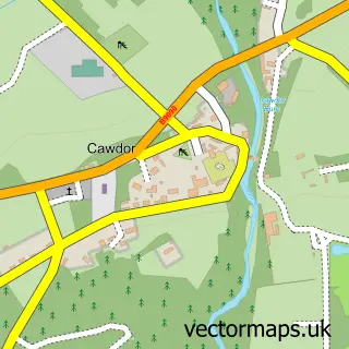 Street map sample of Cawdor, Nairn