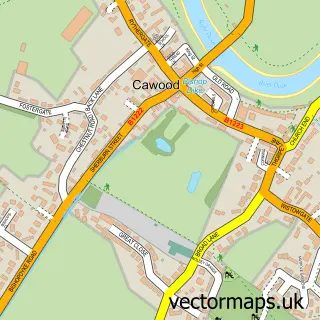Street map sample of Cawood, North Yorkshire