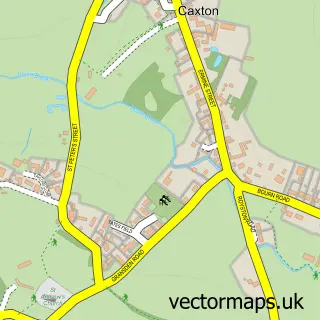 Street map sample of Caxton, Cambridgeshire