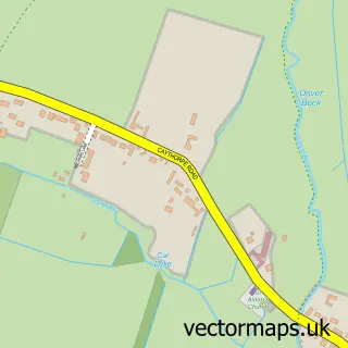 Street map sample of Caythorpe, Nottinghamshire