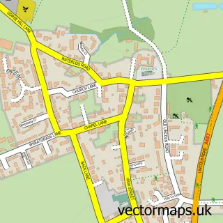 Street map sample of Caythorpe, Lincolnshire