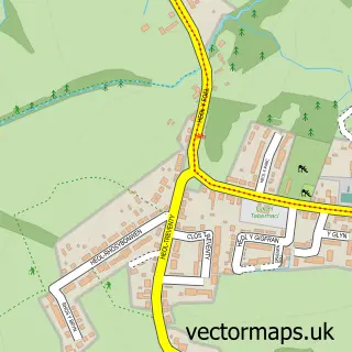 Street map sample of Cefneithin, Dyfed