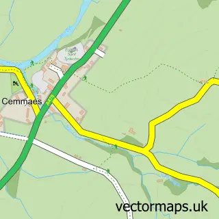 Street map sample of Cemais / Cemmaes, Powys