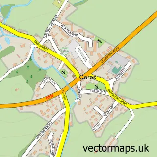 Street map sample of Ceres, Fife