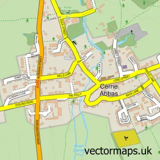 Street map sample of Cerne Abbas, Dorset
