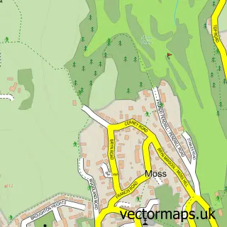 Street map sample of Cerney, Clwyd