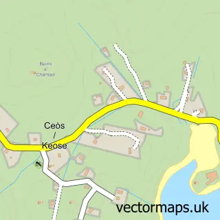 Street map sample of Ceòs, Western Isles