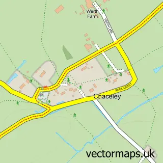 Street map sample of Chaceley, Gloucestershire