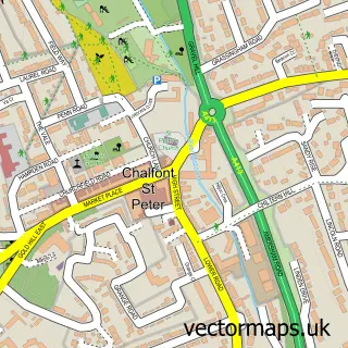 Street map sample of Chalfont St Peter, Buckinghamshire