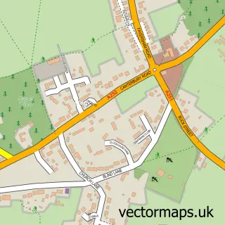 Street map sample of Challock, Kent