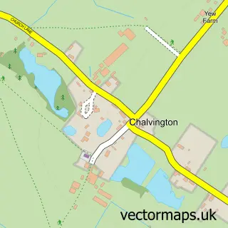 Street map sample of Chalvington, East Sussex
