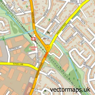 Street map sample of Chandler's Ford, Hampshire