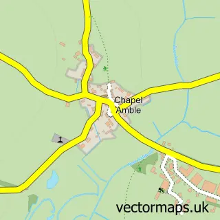 Street map sample of Chapel Amble, Cornwall