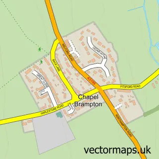 Street map sample of Chapel Brampton, Northamptonshire