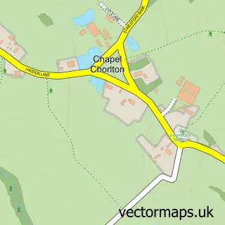 Street map sample of Chapel Chorlton, Staffordshire