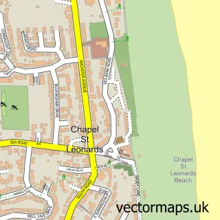Street map sample of Chapel St Leonards, Lincolnshire
