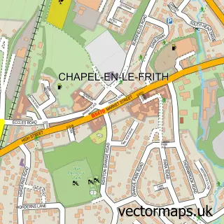 Street map sample of Chapel-en-le-Frith, Derbyshire