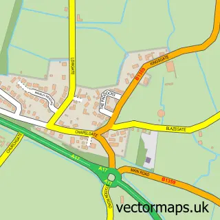 Street map sample of Chapelgate, Lincolnshire